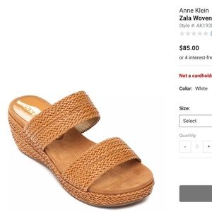 Size 6.5 Anne Klein Zala Woven Side Wedge Sandals